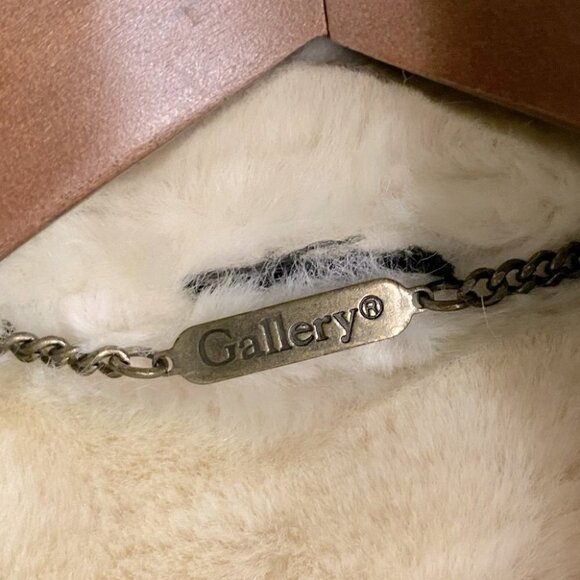 Gallery Leather Tan Suede Long Coat With Faux Sherpa Lining L - Picture 11 of 15